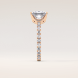 2.58 CT Princess Shaped Pave Moissanite Engagement Ring