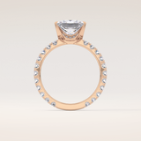 2.58 CT Princess Shaped Pave Moissanite Engagement Ring
