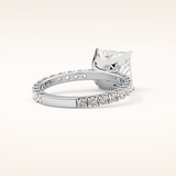 2.58 CT Princess Shaped Pave Moissanite Engagement Ring