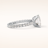 2.58 CT Princess Shaped Pave Moissanite Engagement Ring