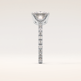2.58 CT Princess Shaped Pave Moissanite Engagement Ring