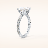 2.58 CT Princess Shaped Pave Moissanite Engagement Ring