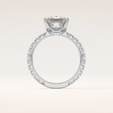2.58 CT Princess Shaped Pave Moissanite Engagement Ring