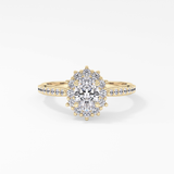 Oval Halo & Pave Lab Grown Diamond Engagement Ring
