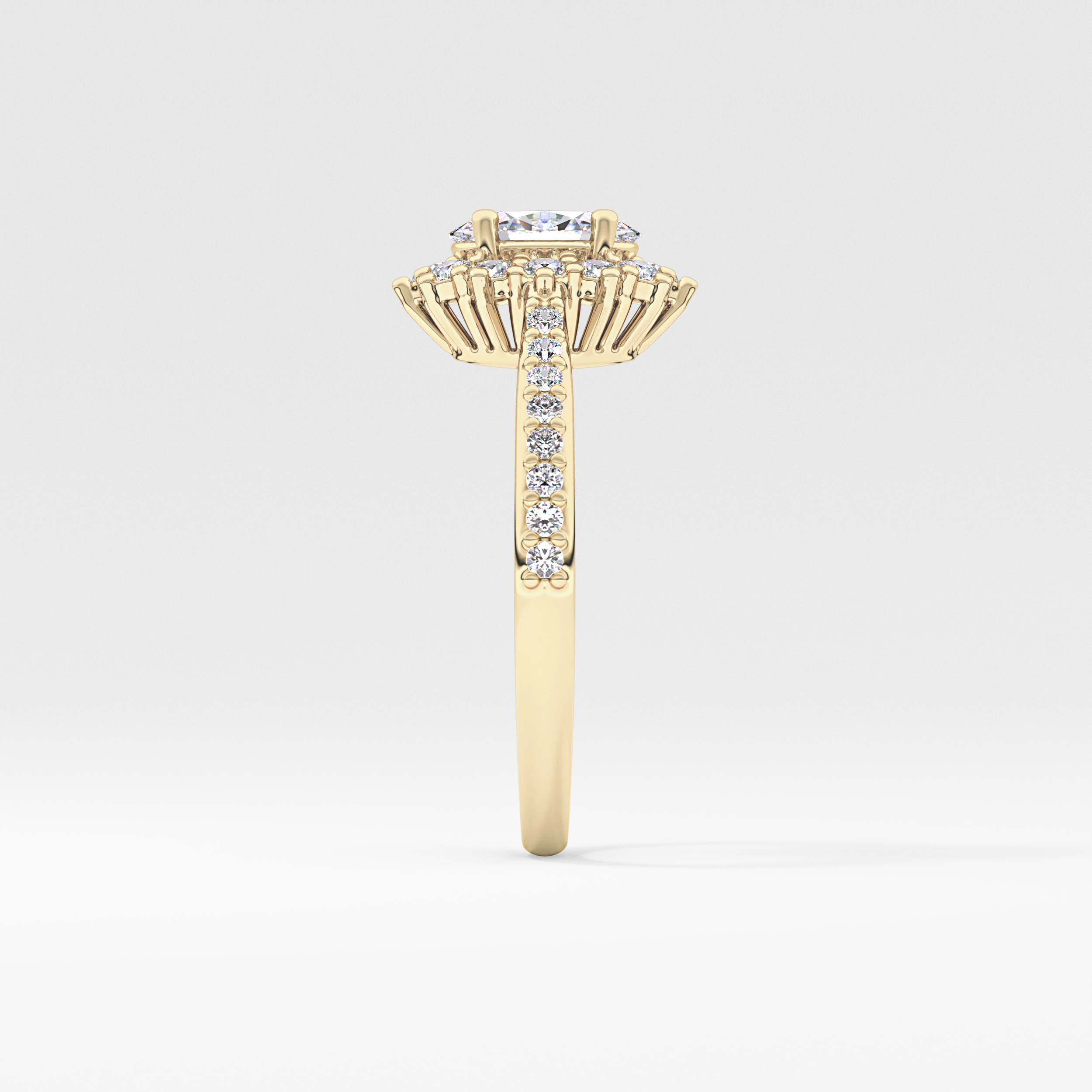 Oval Halo & Pave Lab Grown Diamond Engagement Ring