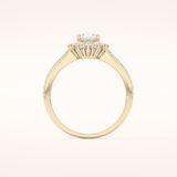 0.66 CT Oval Shaped Halo & Pave Moissanite Engagement Ring