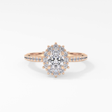 Oval Halo & Pave Lab Grown Diamond Engagement Ring