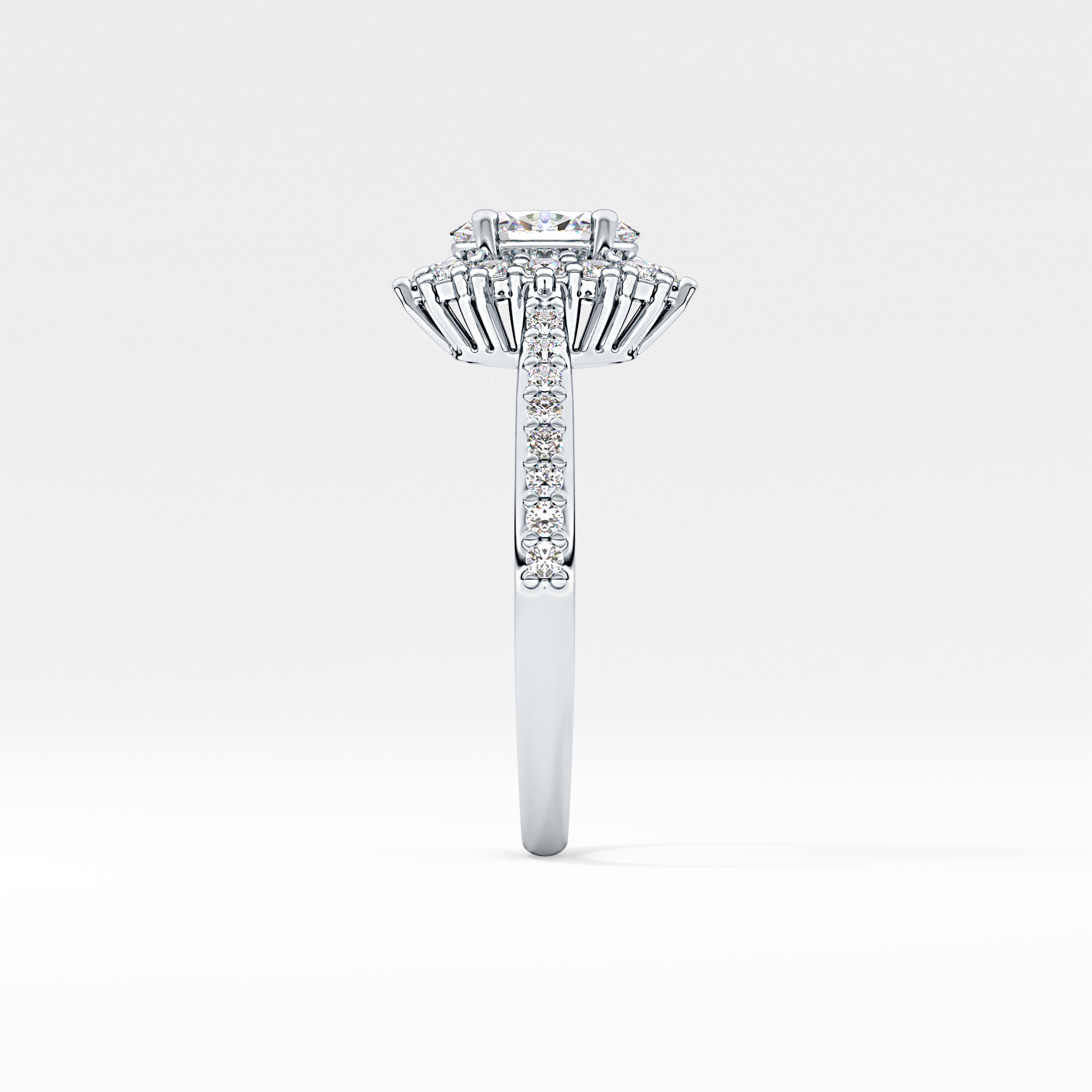 Oval Halo & Pave Lab Grown Diamond Engagement Ring