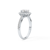 Oval Halo & Pave Lab Grown Diamond Engagement Ring
