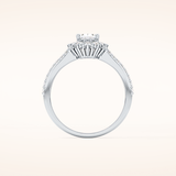 0.66 CT Oval Shaped Halo & Pave Moissanite Engagement Ring