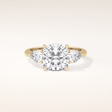 3.19 CT Cushion Shaped Three Stone Moissanite Engagement Ring