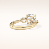3.19 CT Cushion Shaped Three Stone Moissanite Engagement Ring