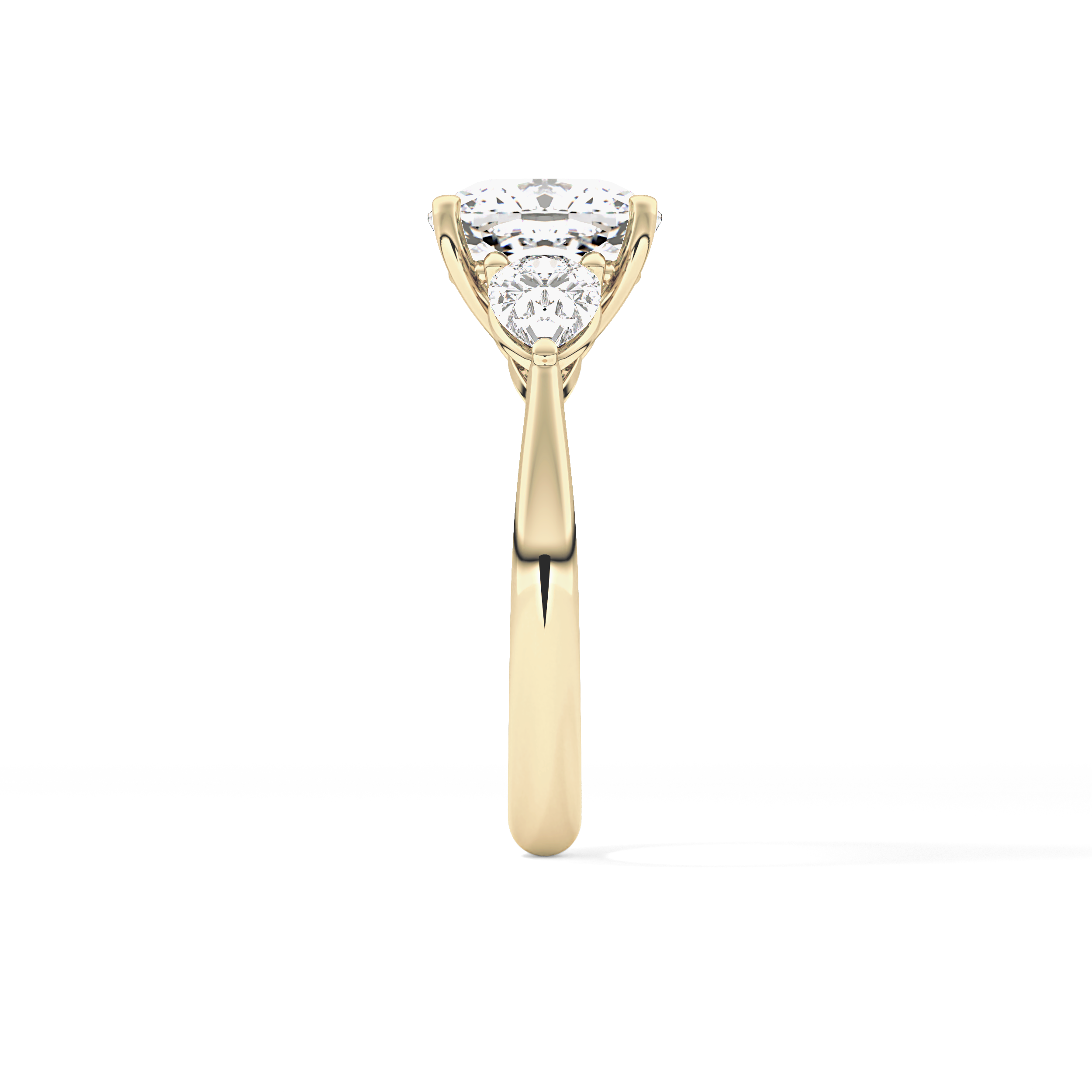 Cushion Three Stone Lab Grown Diamond Engagement Ring