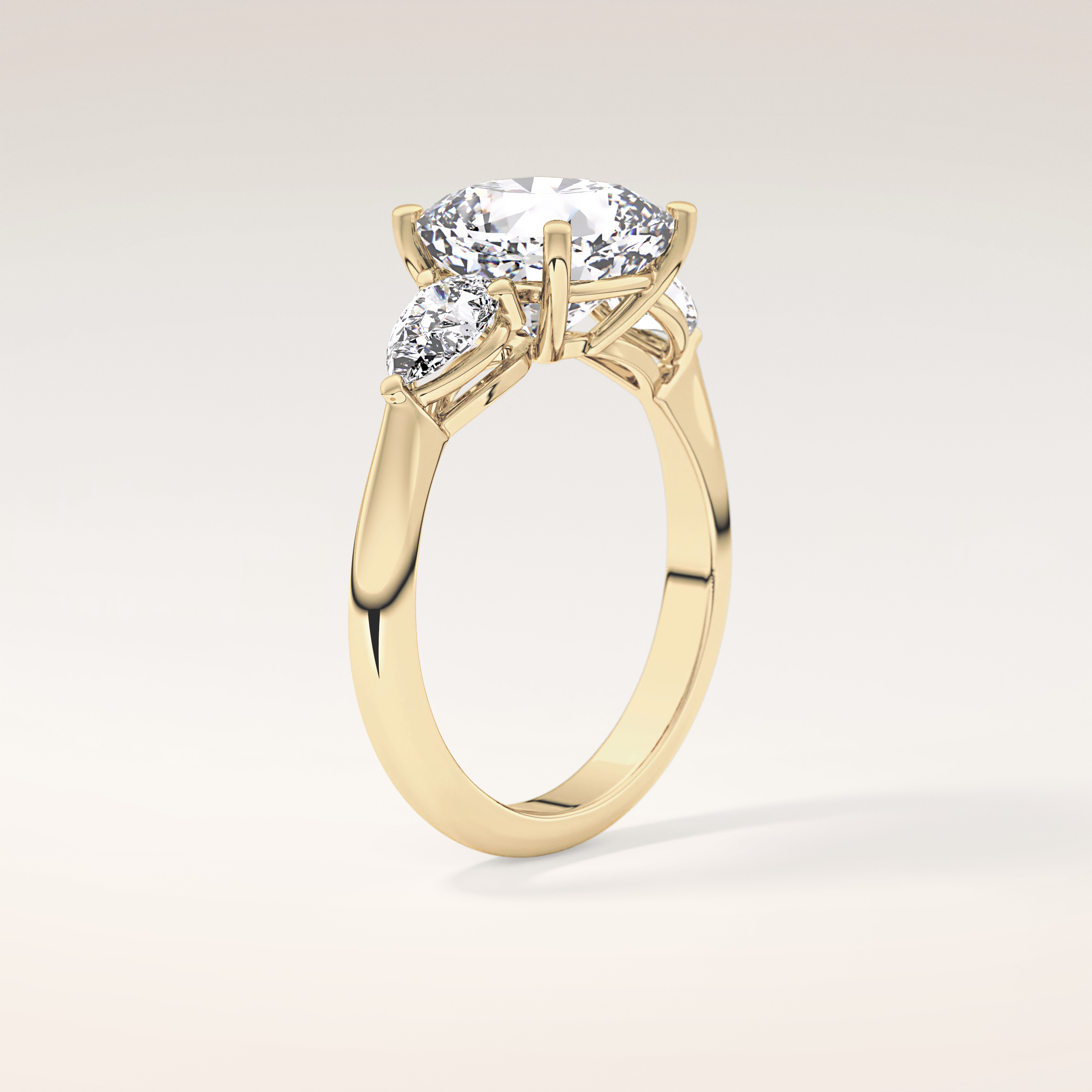3.19 CT Cushion Shaped Three Stone Moissanite Engagement Ring