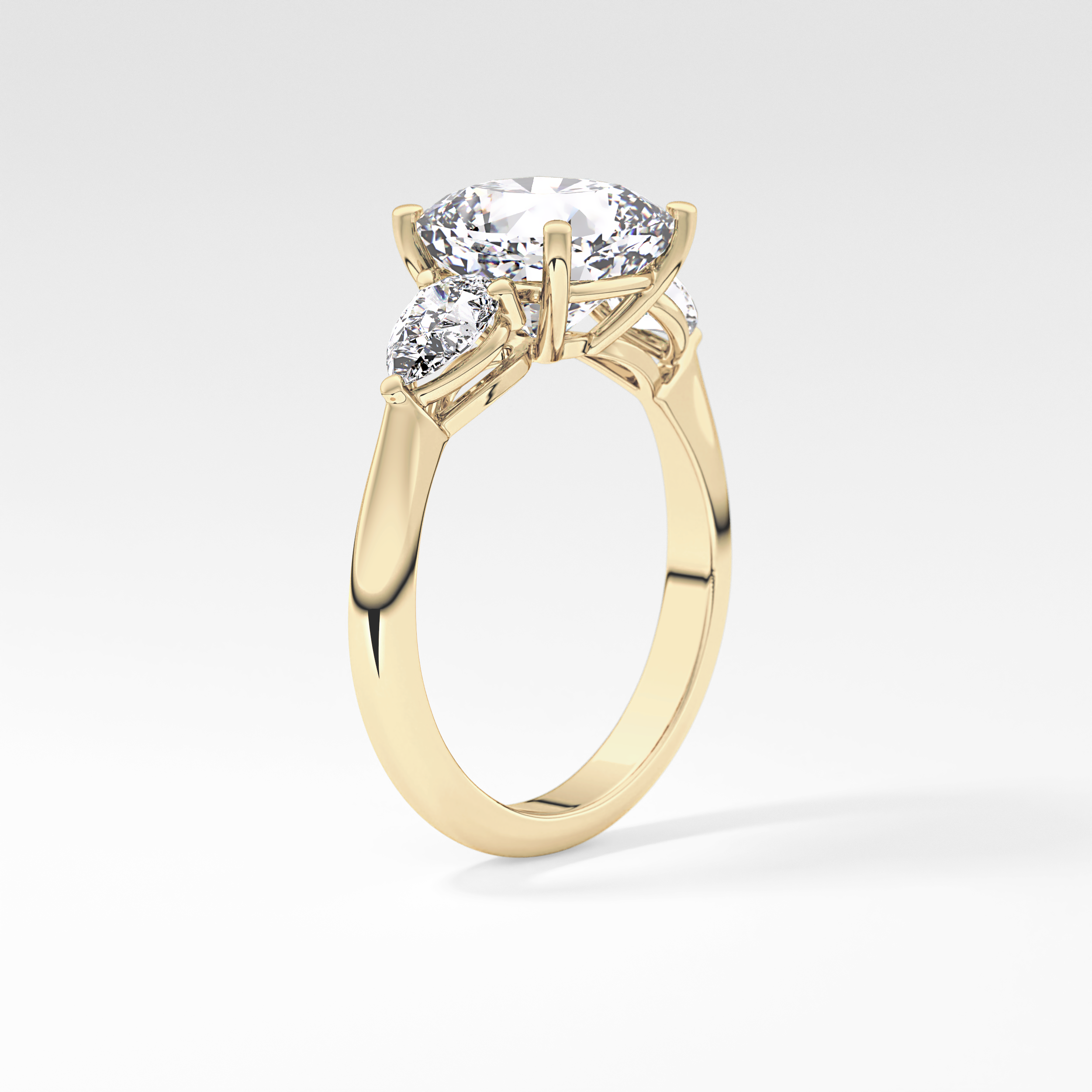 Cushion Three Stone Lab Grown Diamond Engagement Ring