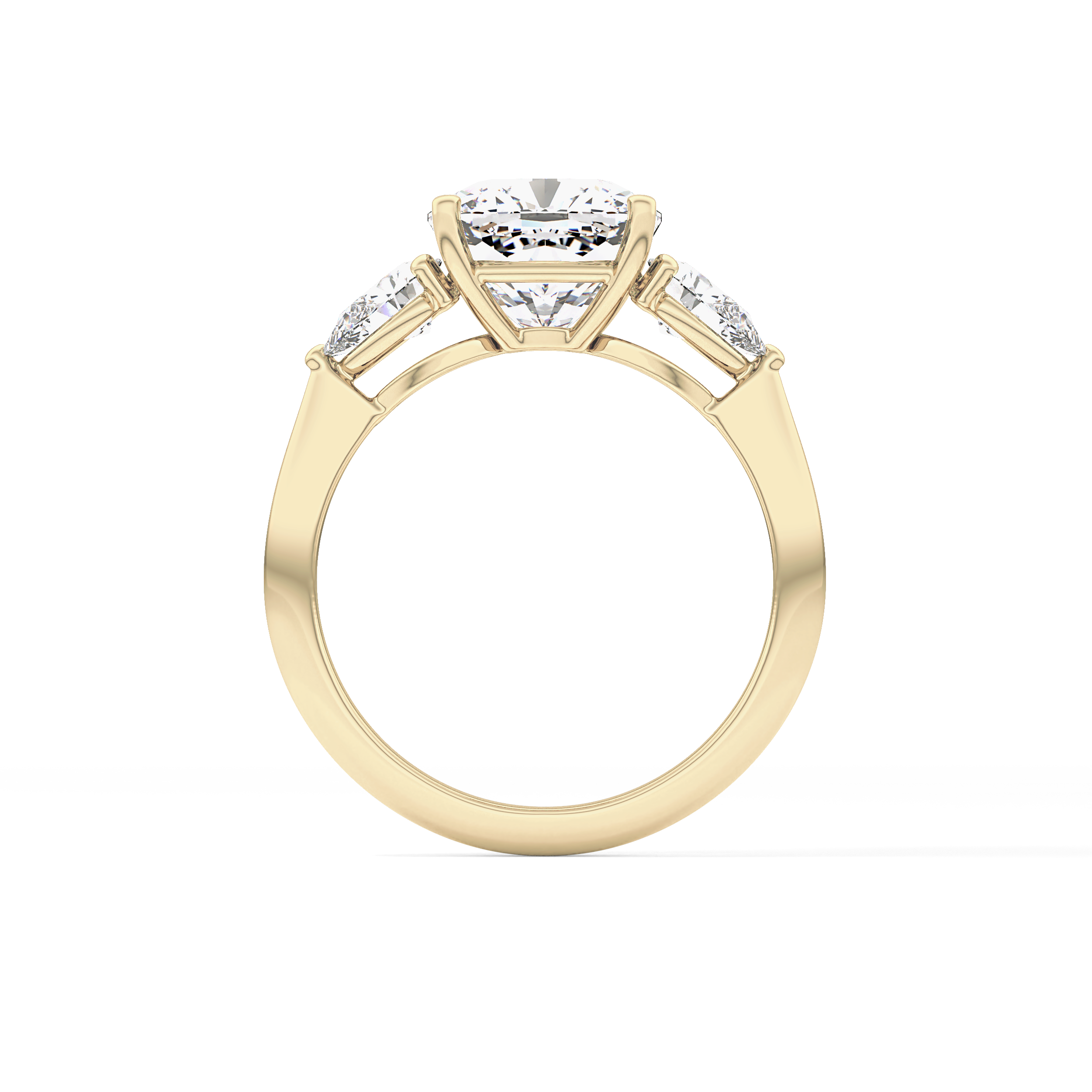 Cushion Three Stone Lab Grown Diamond Engagement Ring