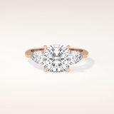 3.19 CT Cushion Shaped Three Stone Moissanite Engagement Ring