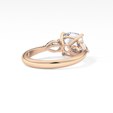 Cushion Three Stone Lab Grown Diamond Engagement Ring