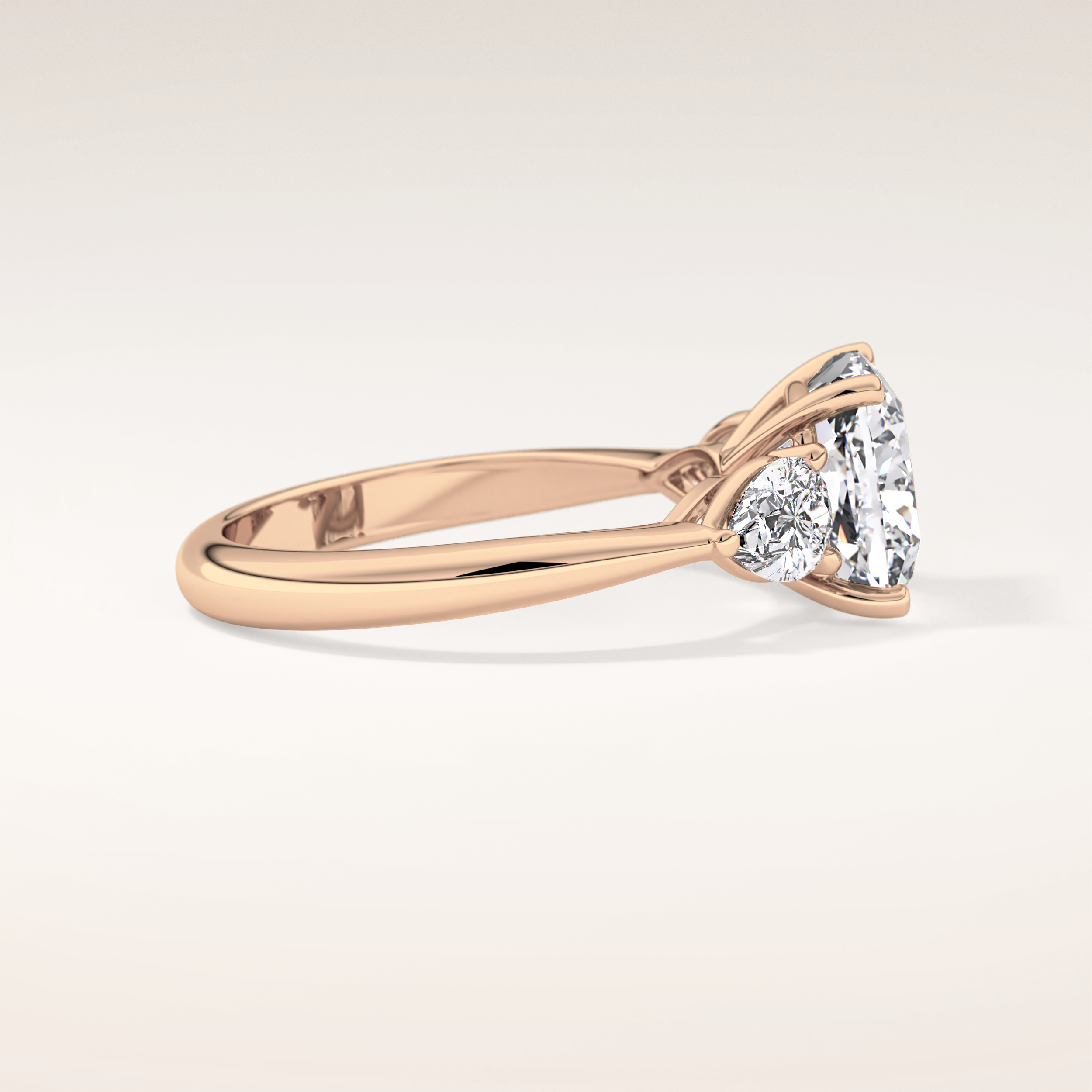 3.19 CT Cushion Shaped Three Stone Moissanite Engagement Ring