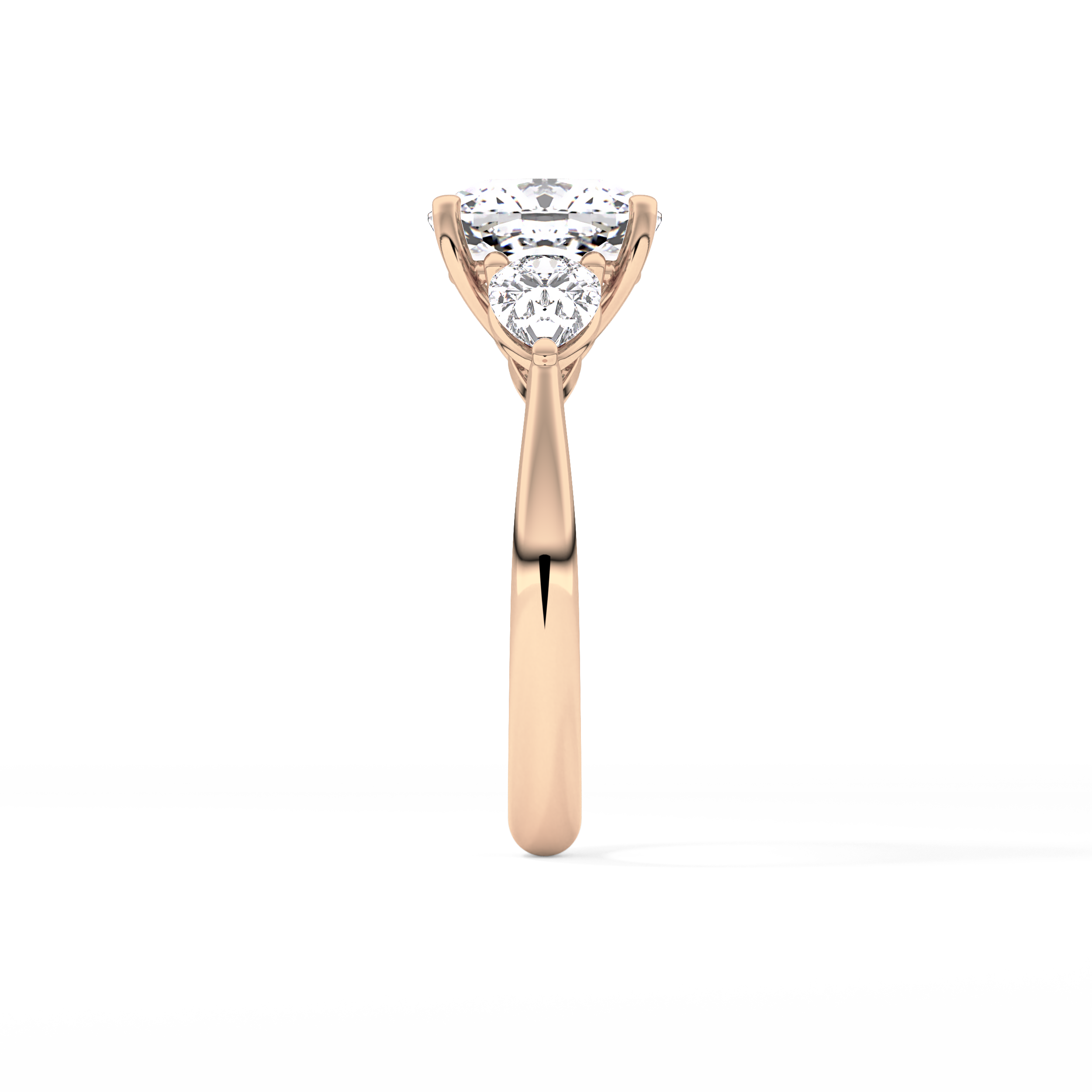 Cushion Three Stone Lab Grown Diamond Engagement Ring
