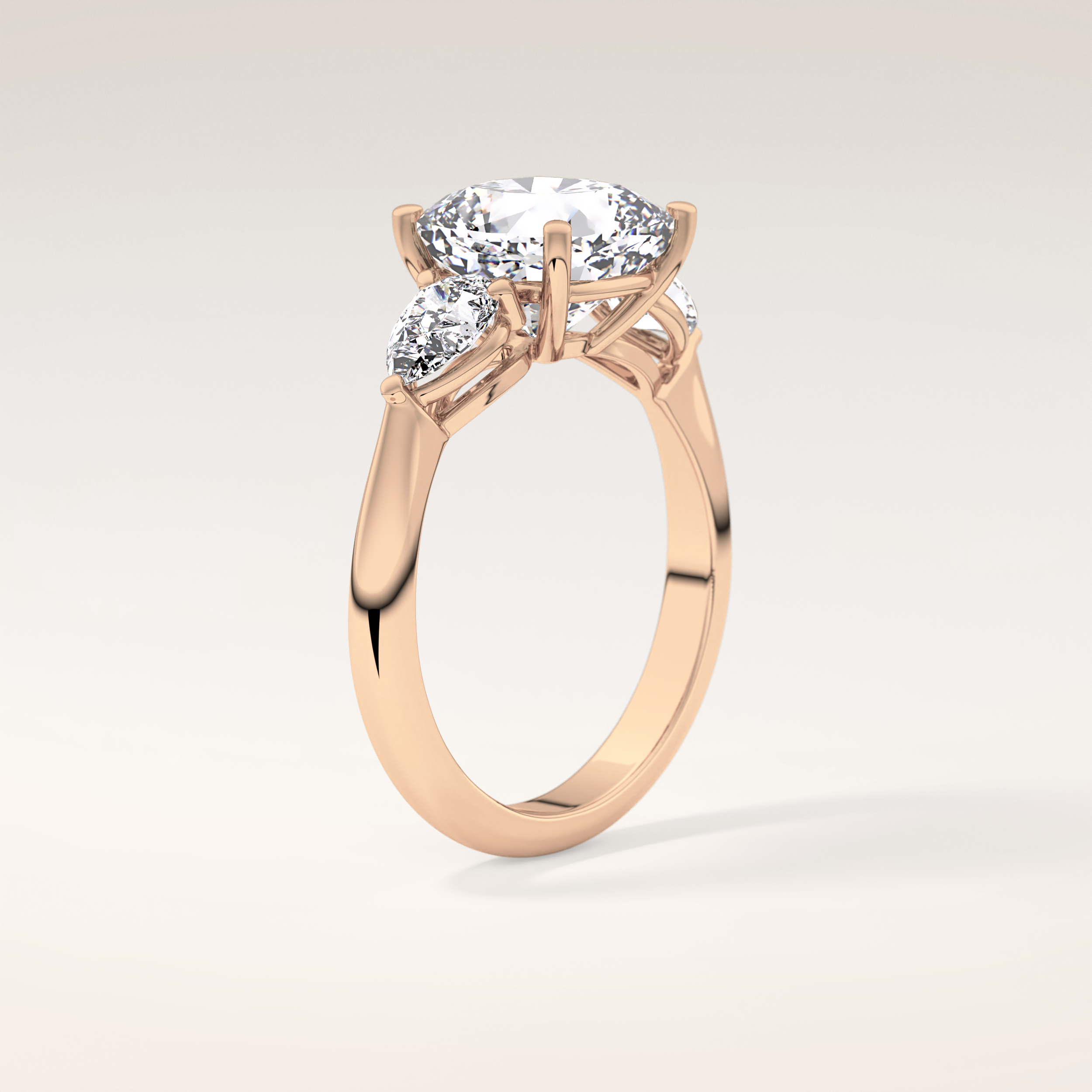 3.19 CT Cushion Shaped Three Stone Moissanite Engagement Ring