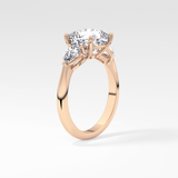 Cushion Three Stone Lab Grown Diamond Engagement Ring