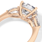 Cushion Three Stone Lab Grown Diamond Engagement Ring
