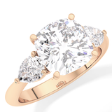 Cushion Three Stone Lab Grown Diamond Engagement Ring