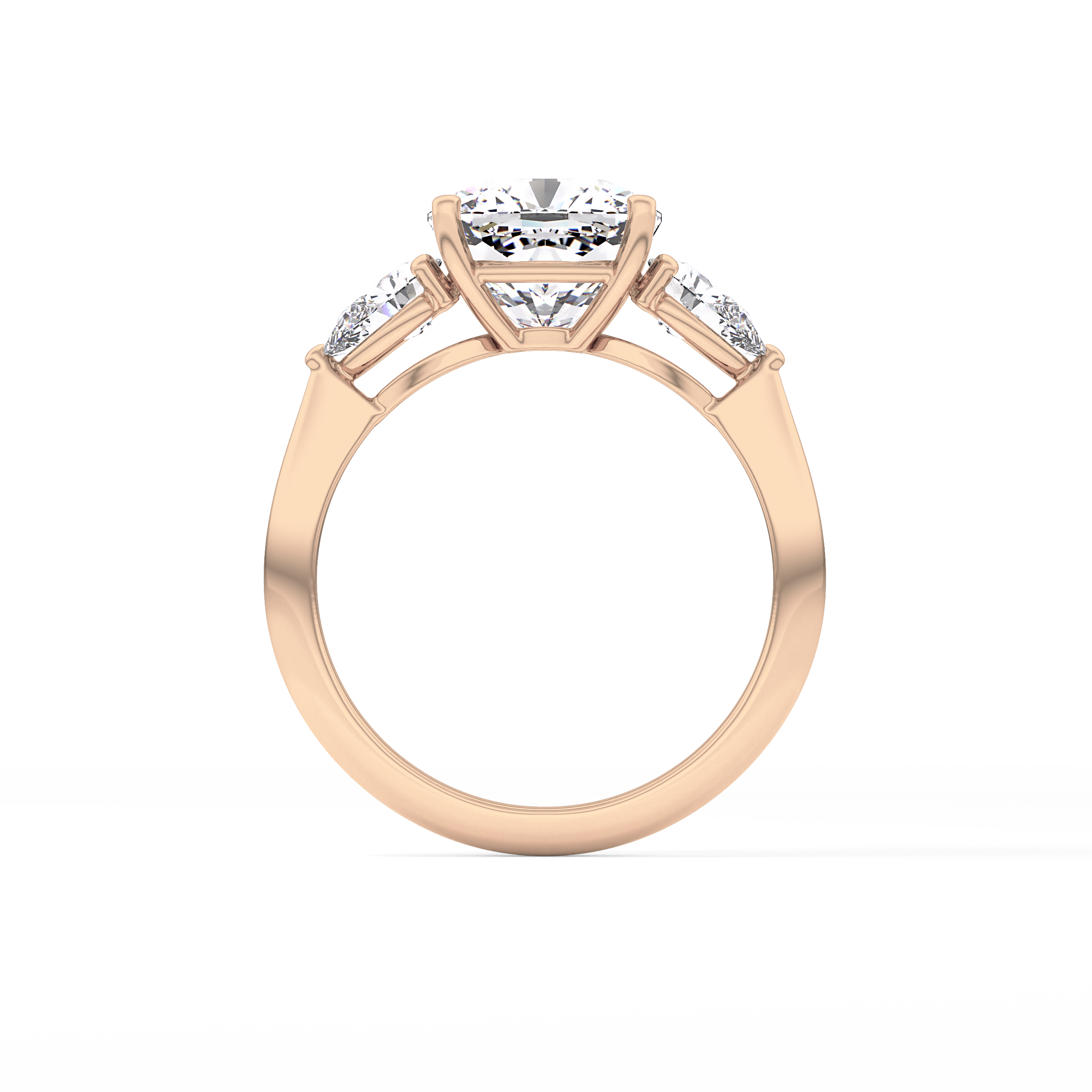 Cushion Three Stone Lab Grown Diamond Engagement Ring
