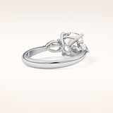 3.19 CT Cushion Shaped Three Stone Moissanite Engagement Ring