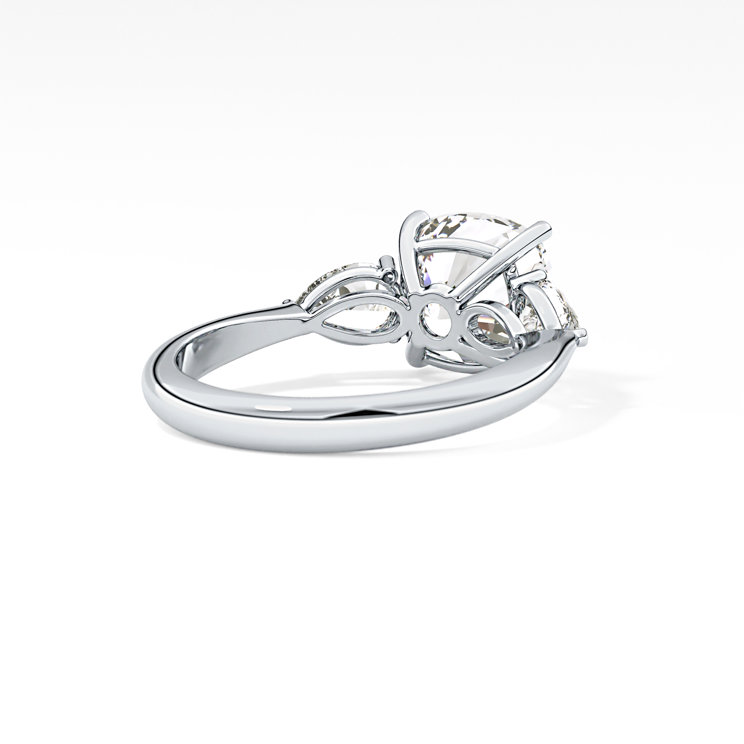 Cushion Three Stone Lab Grown Diamond Engagement Ring