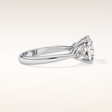 3.19 CT Cushion Shaped Three Stone Moissanite Engagement Ring