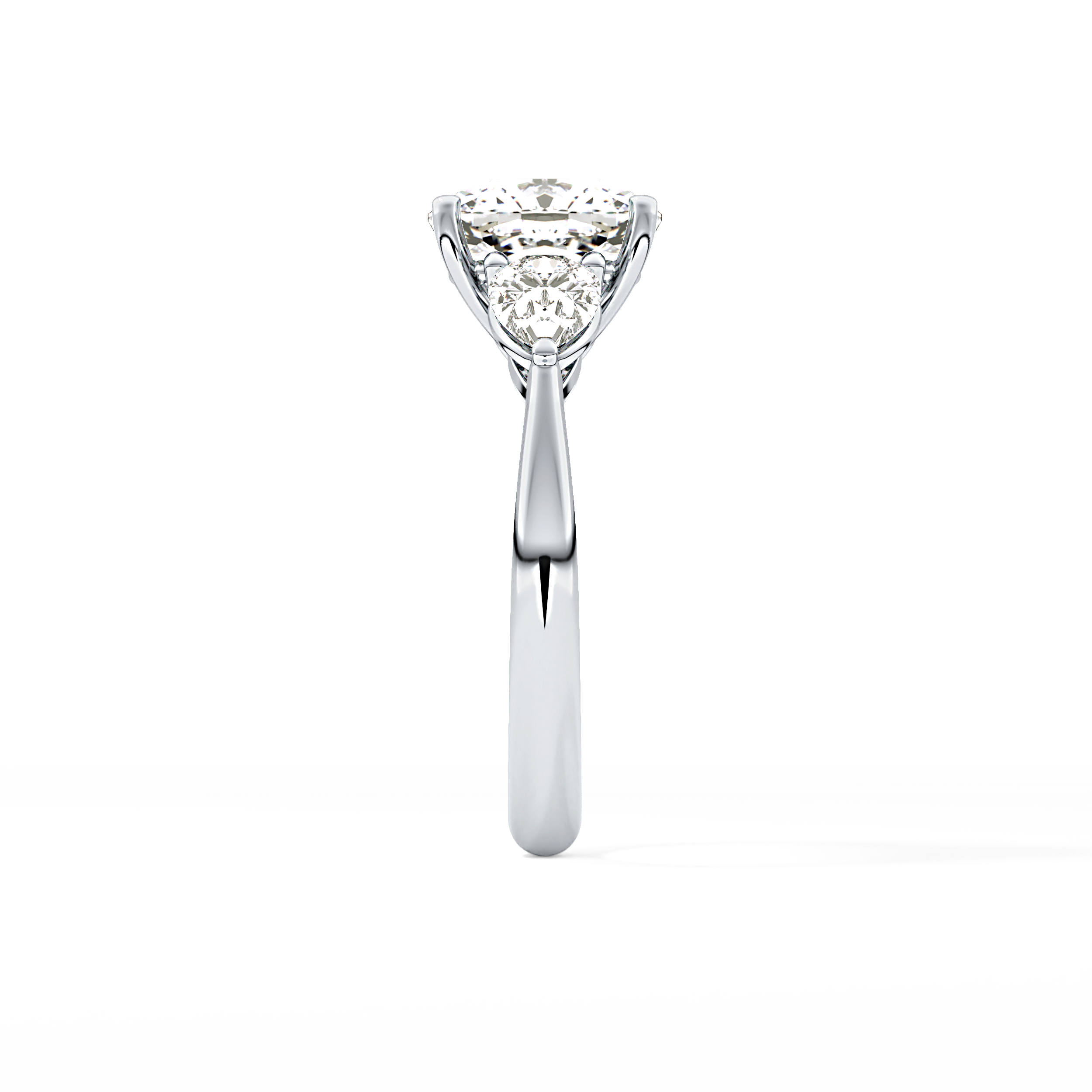 Cushion Three Stone Lab Grown Diamond Engagement Ring