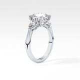 Cushion Three Stone Lab Grown Diamond Engagement Ring