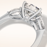 3.19 CT Cushion Shaped Three Stone Moissanite Engagement Ring