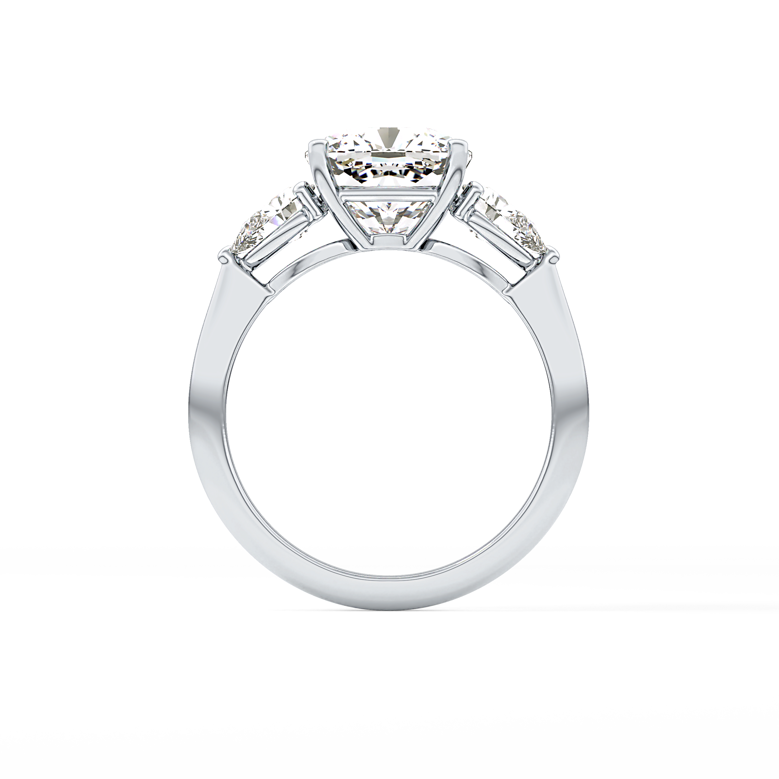 Cushion Three Stone Lab Grown Diamond Engagement Ring