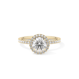 Round Halo & Pave Lab Grown Diamond Engagement Ring