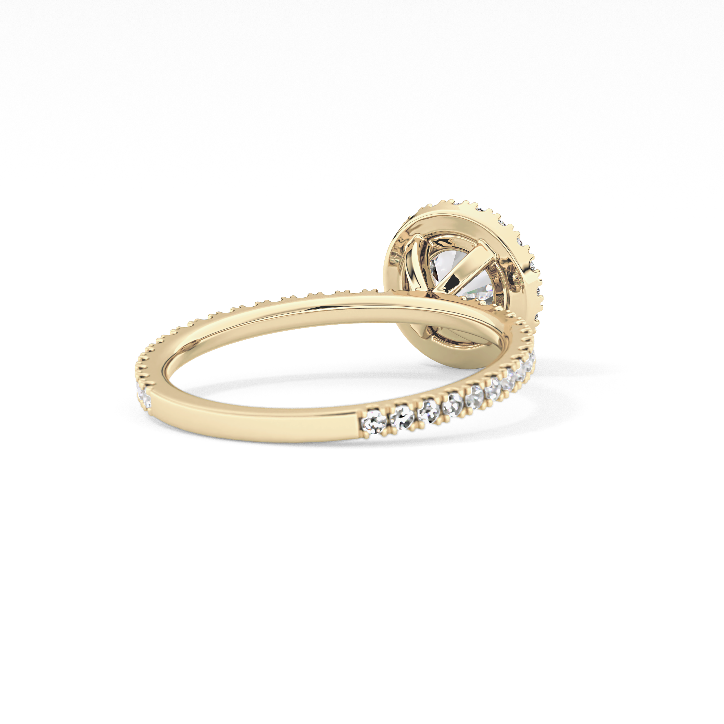 Round Halo & Pave Lab Grown Diamond Engagement Ring