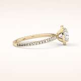0.72 CT Round Shaped Halo & Pave Moissanite Engagement Ring