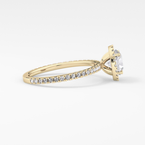 Round Halo & Pave Lab Grown Diamond Engagement Ring
