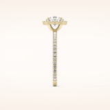 0.72 CT Round Shaped Halo & Pave Moissanite Engagement Ring