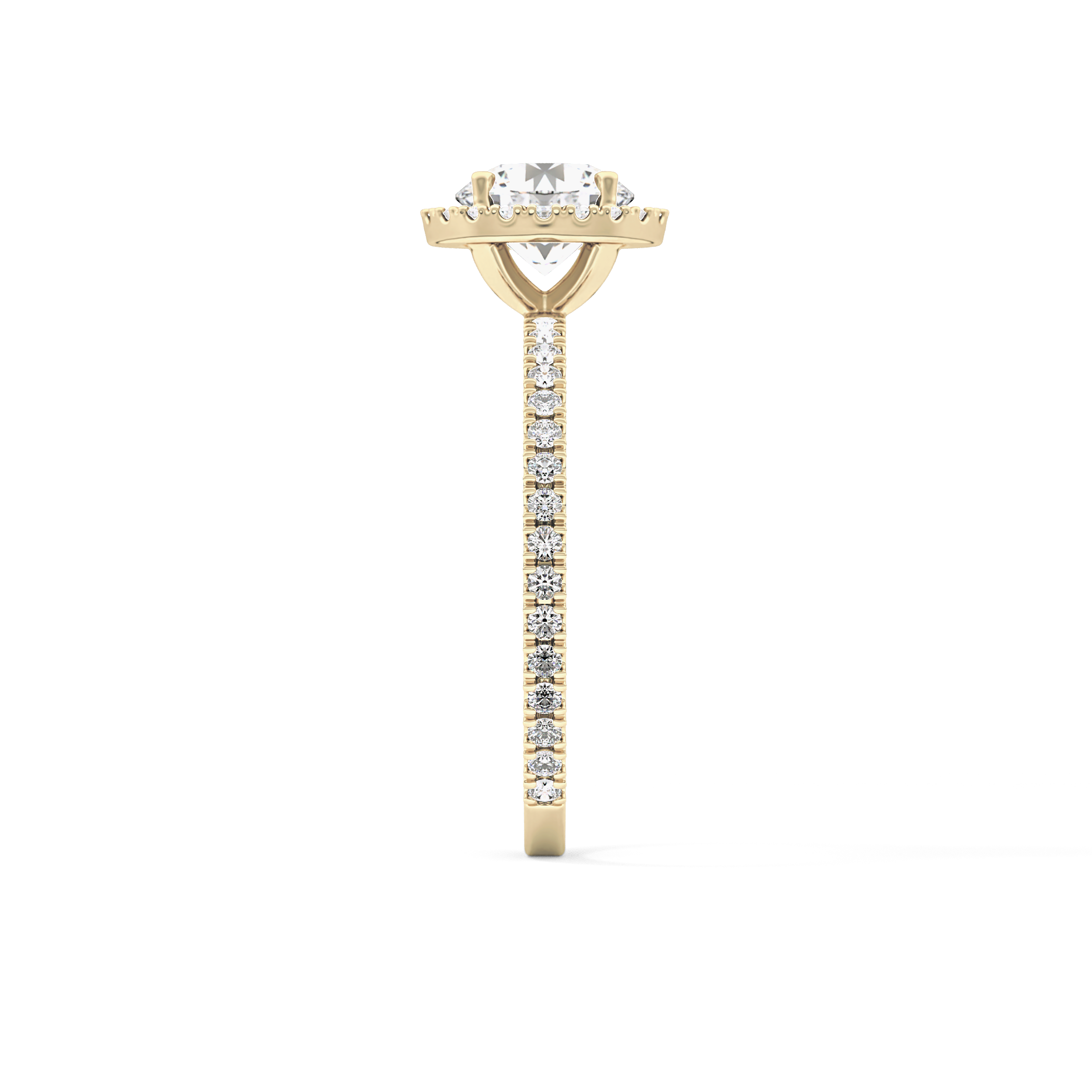Round Halo & Pave Lab Grown Diamond Engagement Ring