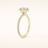 0.72 CT Round Shaped Halo & Pave Moissanite Engagement Ring