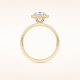 0.72 CT Round Shaped Halo & Pave Moissanite Engagement Ring