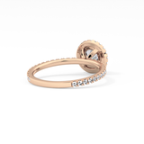 Round Halo & Pave Lab Grown Diamond Engagement Ring