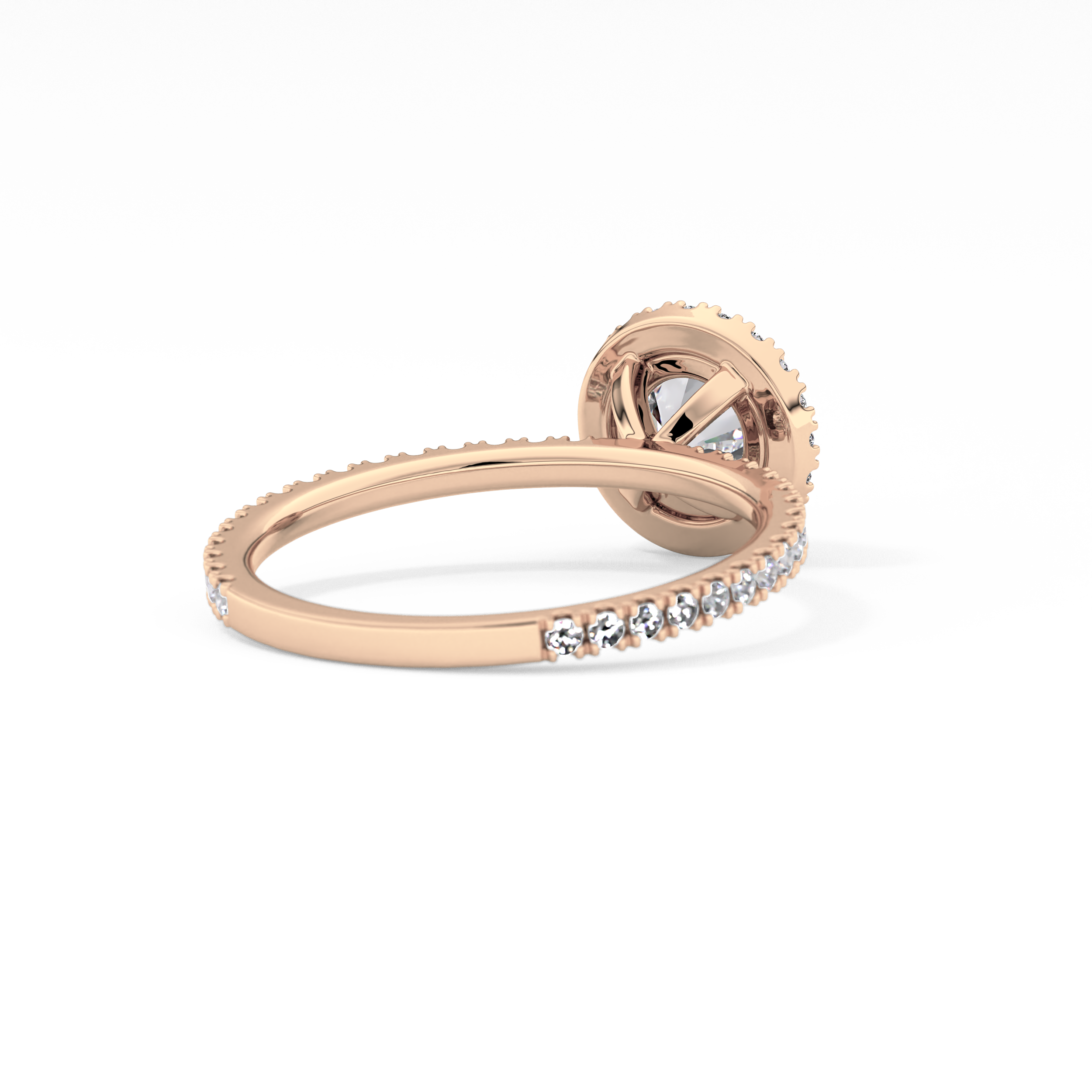 Round Halo & Pave Lab Grown Diamond Engagement Ring