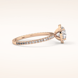 0.72 CT Round Shaped Halo & Pave Moissanite Engagement Ring