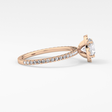 Round Halo & Pave Lab Grown Diamond Engagement Ring