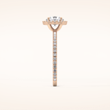 0.72 CT Round Shaped Halo & Pave Moissanite Engagement Ring