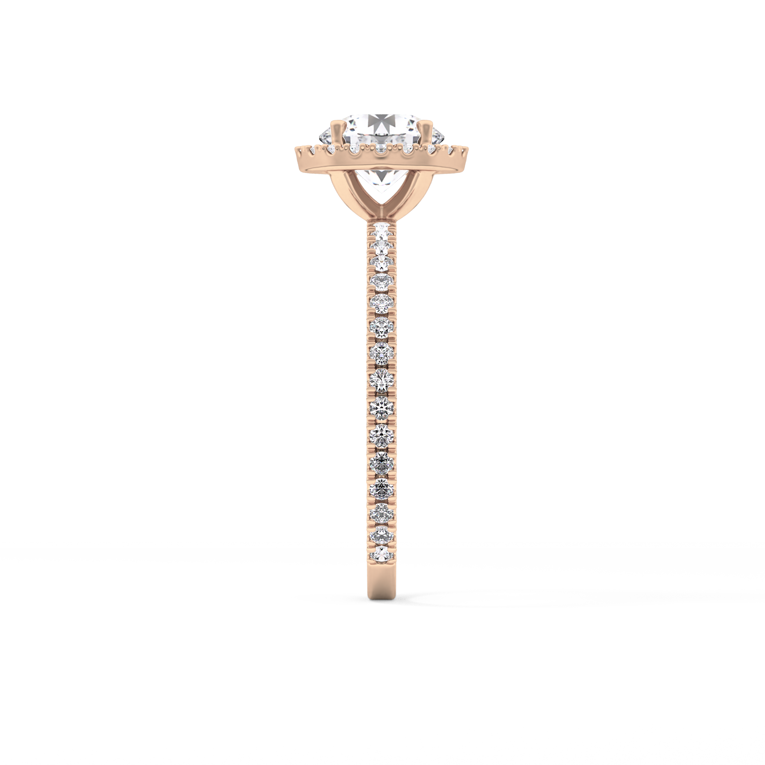 Round Halo & Pave Lab Grown Diamond Engagement Ring
